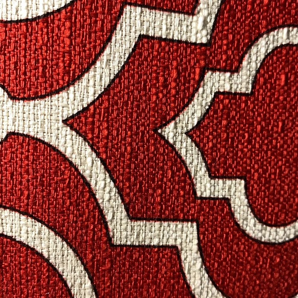Brick Red, Cream, and Black Pillow 20” x 20”